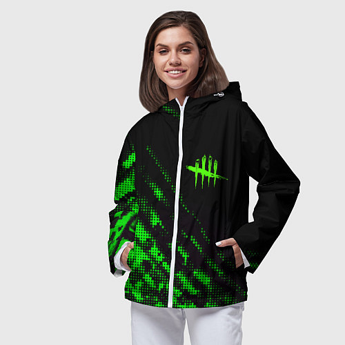 Женская ветровка Dead by daylight green neon / 3D-Белый – фото 3