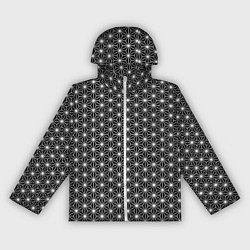 Ветровка с капюшоном женская Графичный узор из треугольников, цвет: 3D-белый