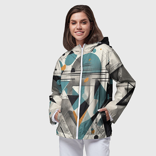 Женская ветровка Три человека авангард / 3D-Белый – фото 3