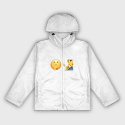 Ветровка с капюшоном женская Мьюнинг эмодзи, цвет: 3D-белый