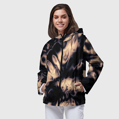 Женская ветровка Абстракция шёлк / 3D-Черный – фото 3