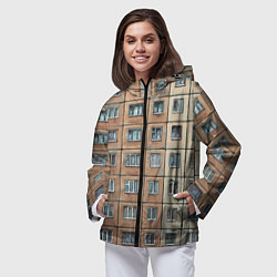 Ветровка с капюшоном женская Хрущевка, цвет: 3D-черный — фото 2