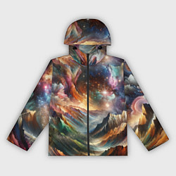 Ветровка с капюшоном женская Горы и блеск, цвет: 3D-черный