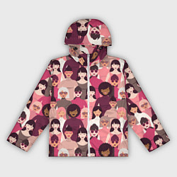 Ветровка с капюшоном женская Гламурные девушки, цвет: 3D-белый