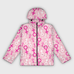 Ветровка с капюшоном женская Гендерный женский знак венеры, цвет: 3D-черный