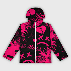 Ветровка с капюшоном женская Lil peep pink steel rap, цвет: 3D-белый