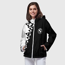 Ветровка с капюшоном женская BMW sport geometry steel, цвет: 3D-белый — фото 2