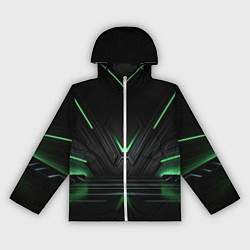 Женская ветровка Футуристическая абстракция с зеленым неоновым свет