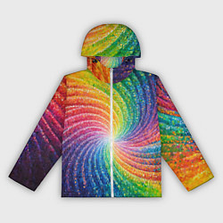Ветровка с капюшоном женская Радужные узоры яркие, цвет: 3D-белый