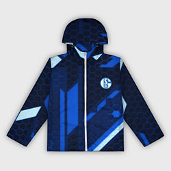 Ветровка с капюшоном женская Schalke 04 sport geometry, цвет: 3D-белый
