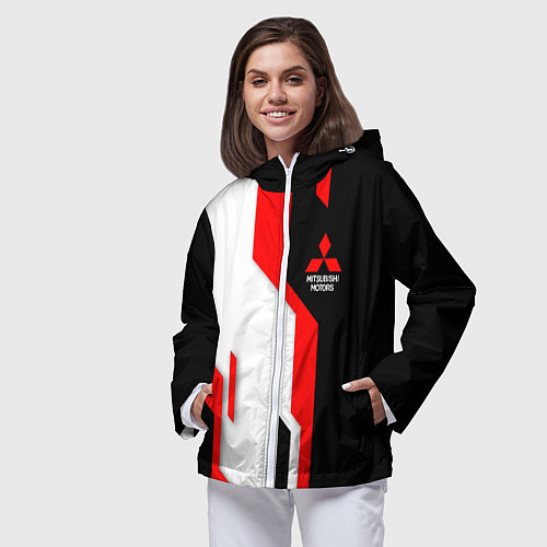 Женская ветровка Mitsubishi red uniform / 3D-Белый – фото 3