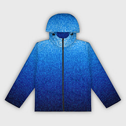 Ветровка с капюшоном женская Сине-голубой в вертикальную полоску, цвет: 3D-черный