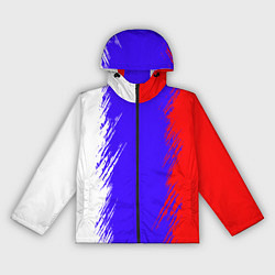 Ветровка с капюшоном женская Штрихи триколор, цвет: 3D-черный