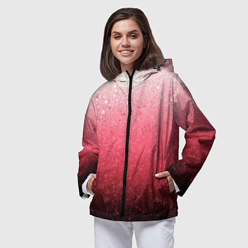Женская ветровка Градиент розово-чёрный брызги / 3D-Черный – фото 3