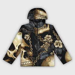 Женская ветровка Золотые черепа с цепями