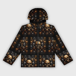 Ветровка с капюшоном женская Склеп с черепами, цвет: 3D-черный