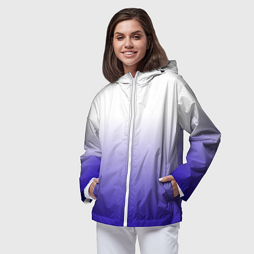 Женская ветровка Градиент белый ультрамарин / 3D-Белый – фото 3