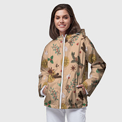 Ветровка с капюшоном женская Глинтвейн, цвет: 3D-белый — фото 2