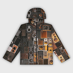 Ветровка с капюшоном женская Винтажные колонки, цвет: 3D-черный