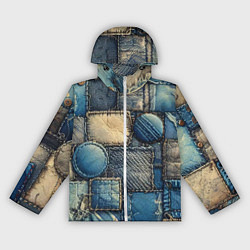 Ветровка с капюшоном женская Denim patchwork - ai art, цвет: 3D-белый