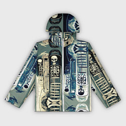 Ветровка с капюшоном женская Психоделика с черепами, цвет: 3D-белый