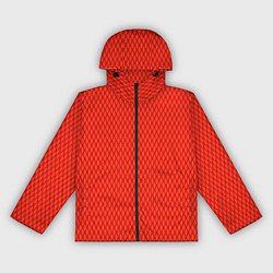 Ветровка с капюшоном женская Сочный красный паттерн сетка, цвет: 3D-черный