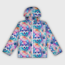 Ветровка с капюшоном женская Фурри мордочки волчонка, цвет: 3D-белый