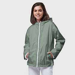 Ветровка с капюшоном женская Светлый серо-зелёный текстурированный, цвет: 3D-белый — фото 2