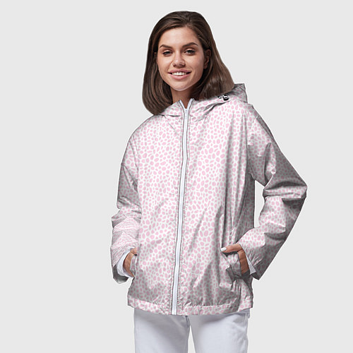 Женская ветровка Светло-розовый паттерн маленькие пятна / 3D-Белый – фото 3