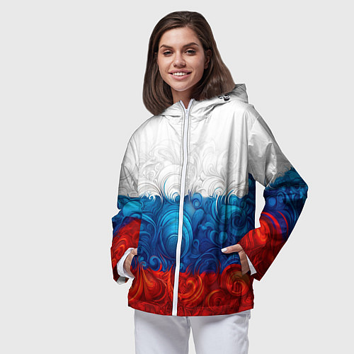 Женская ветровка Орнамент триколор / 3D-Белый – фото 3