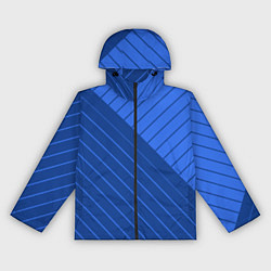 Ветровка с капюшоном женская Сине-голубой косые полосы, цвет: 3D-черный