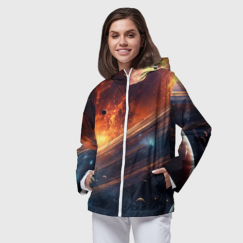 Женская ветровка Млечный путь космос / 3D-Белый – фото 3