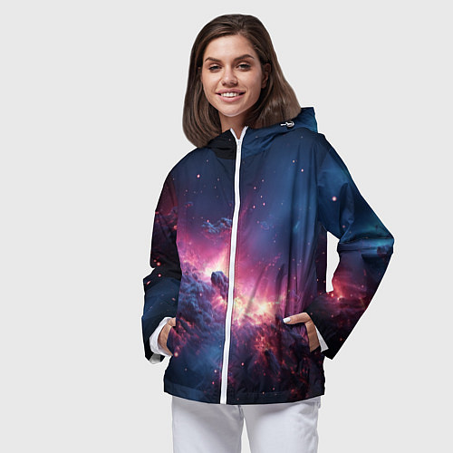 Женская ветровка Взрыв в космосе / 3D-Белый – фото 3