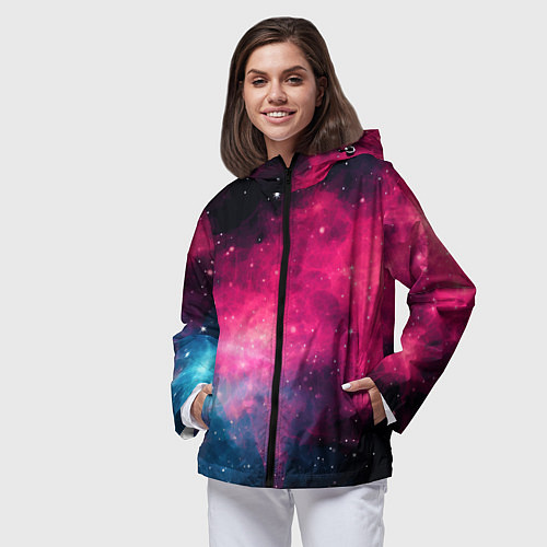 Женская ветровка Абстрактный космос фантастика / 3D-Черный – фото 3