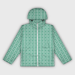 Ветровка с капюшоном женская Ажурный светло-зелёный, цвет: 3D-белый