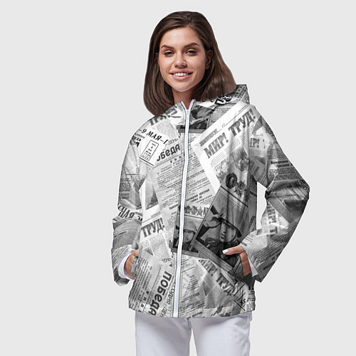 Женская ветровка Газеты 9 мая / 3D-Белый – фото 3