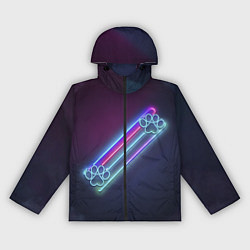 Ветровка с капюшоном женская Лапки неон, цвет: 3D-черный