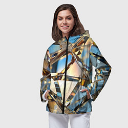 Ветровка с капюшоном женская Грани стекла, цвет: 3D-черный — фото 2