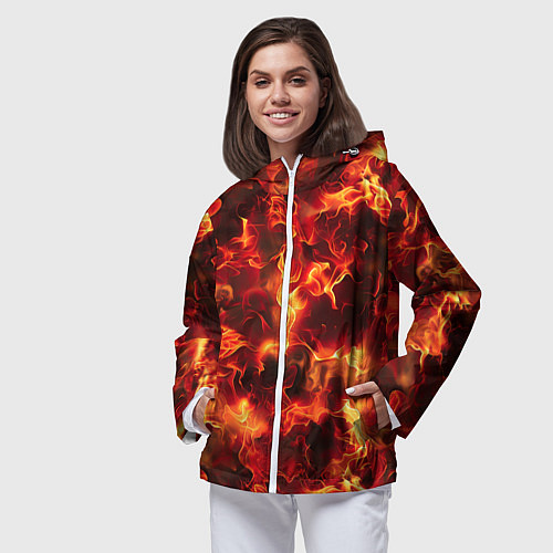 Женская ветровка Огненный элементаль / 3D-Белый – фото 3