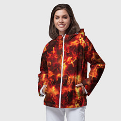 Ветровка с капюшоном женская Огненный элементаль, цвет: 3D-белый — фото 2