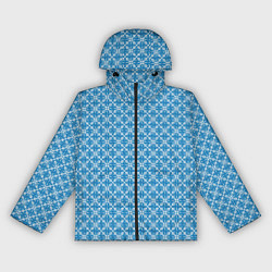Ветровка с капюшоном женская Сине-белый узорчатый, цвет: 3D-черный