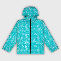 Женская ветровка Бело-голубой паттерн квадратики