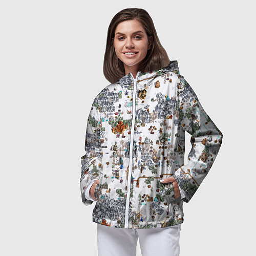 Женская ветровка Герои 3 Карта Башни / 3D-Белый – фото 3