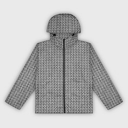 Ветровка с капюшоном женская Чёрно-белый текстурированный полосы, цвет: 3D-черный