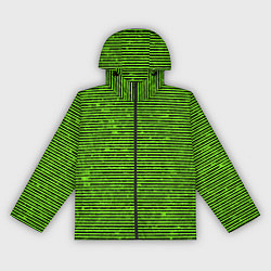 Ветровка с капюшоном женская Чёрно-салатовый полосатый, цвет: 3D-черный