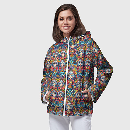 Женская ветровка Аниме персонаж паттерн / 3D-Белый – фото 3