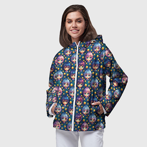 Женская ветровка Аниме персонажи паттерн / 3D-Белый – фото 3