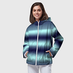 Ветровка с капюшоном женская Полосы градиент, цвет: 3D-белый — фото 2