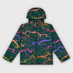 Ветровка с капюшоном женская Разряды на зеленом, цвет: 3D-черный