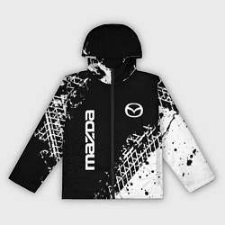 Ветровка с капюшоном женская Мазда: следы от шин, цвет: 3D-черный